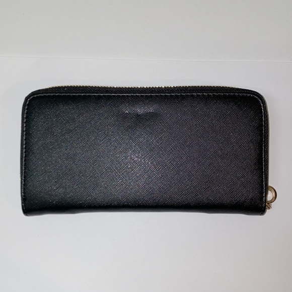 Black gold zipper and bow wallet - Picture 3 of 5